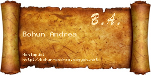 Bohun Andrea névjegykártya